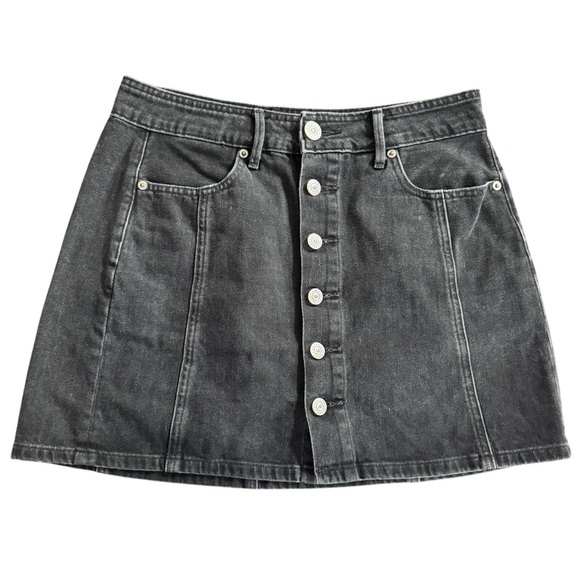 American Eagle Woman’s Hi-Rise Aline Jeans Skirt 4 Button Front Denim - Picture 1 of 9